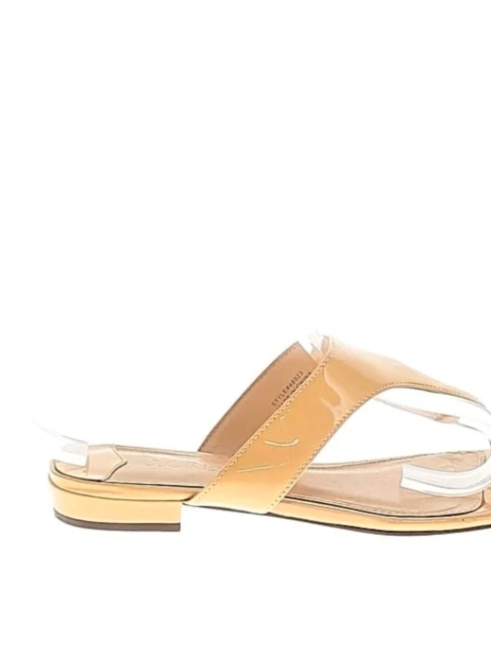 J. Crew Women's Tan Patent Leather Slide Sandals 7.5 - Picture 2 of 4